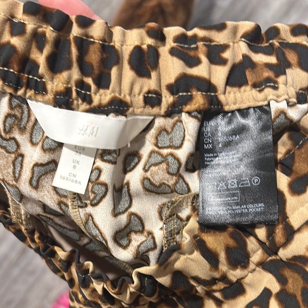 H&M Leopard Print Pants in Tan and Black